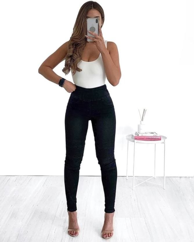 Super High Waist Denim Skinnies - Black, Fashion Nova, Jeans