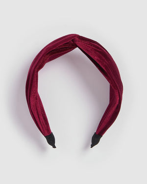 Izoa Melbourne Velvet Headband Burgundy