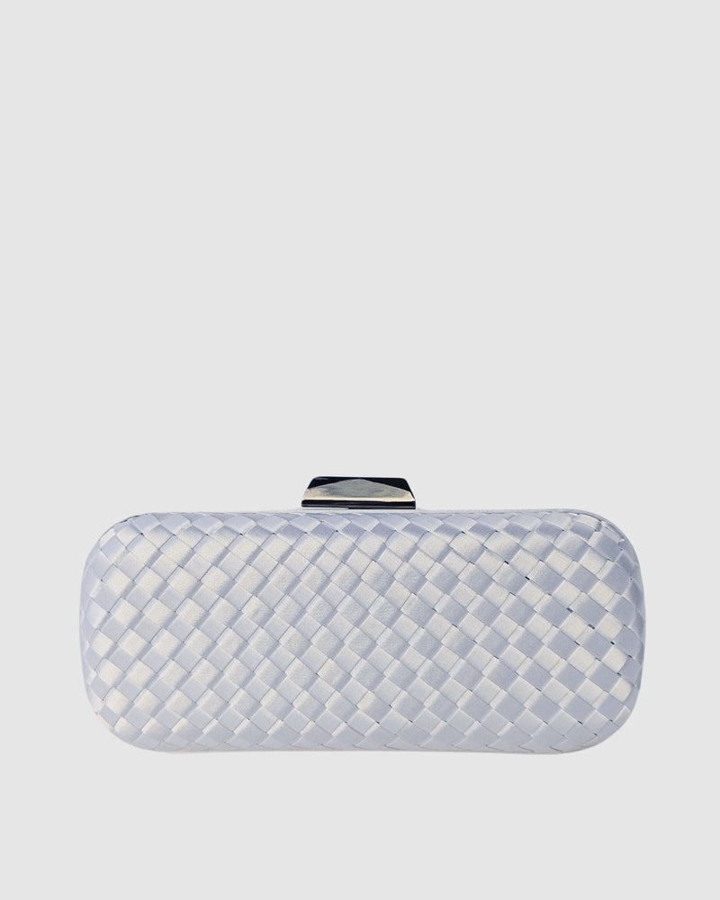 Izoa May Woven Clutch White