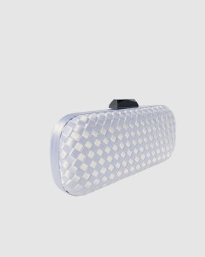 Izoa May Woven Clutch White