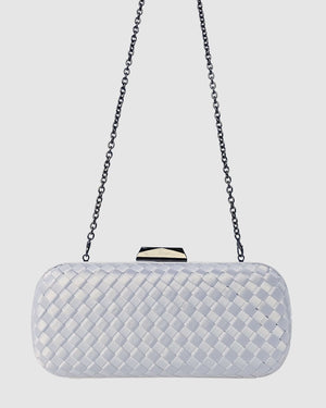 Izoa May Woven Clutch White