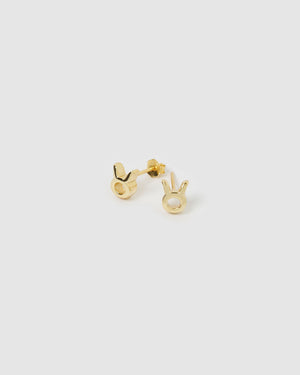 Izoa Taurus Star Sign Symbol Stud Gold