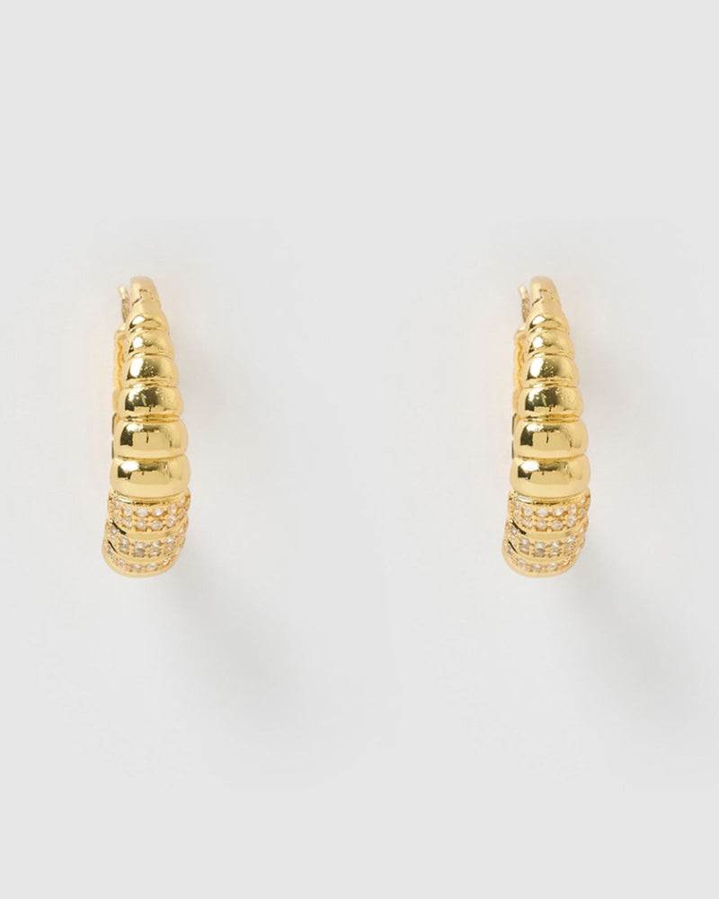 Izoa Abigail Hoop Earrings Gold