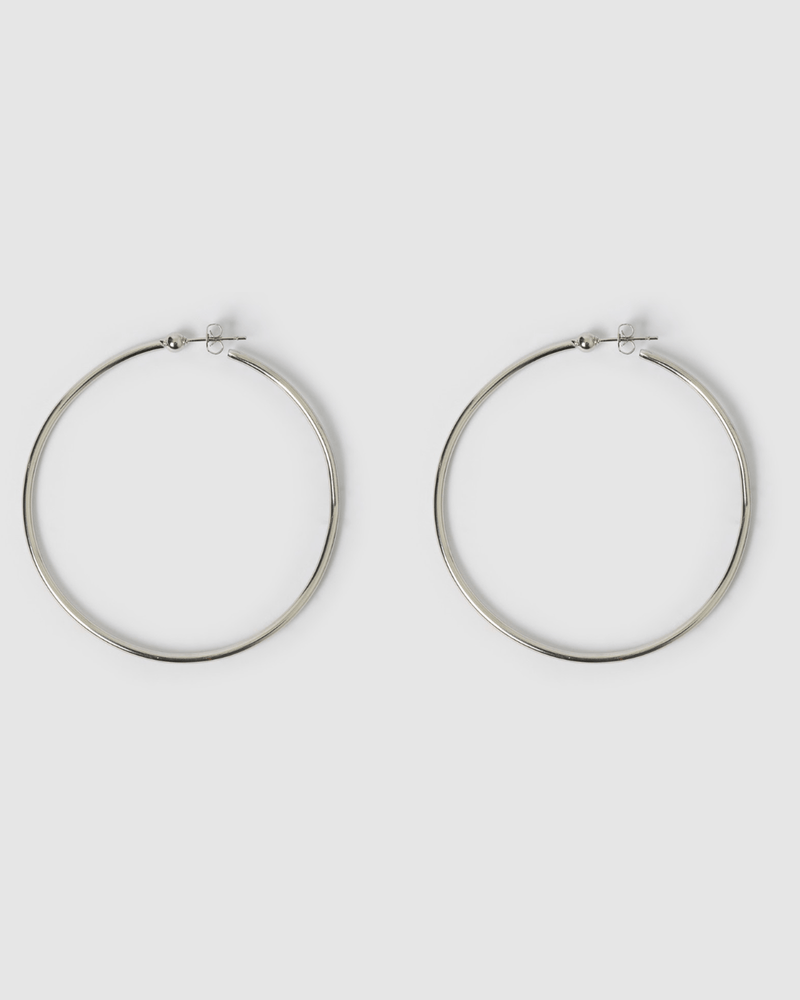 Izoa Alessia Hoop Earrings Silver