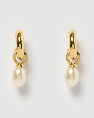 Izoa Alina Earrings Gold Pearl