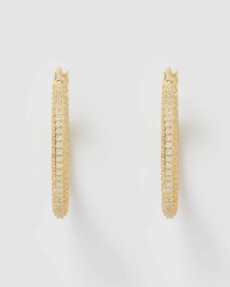 Izoa Alexa Hoop Earrings Gold