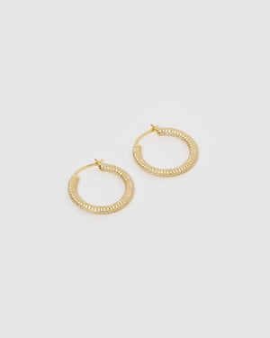 Izoa Alexa Hoop Earrings Gold