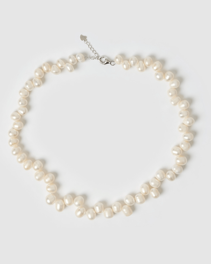 Izoa Antoinette Pearl Necklace Silver