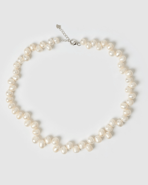 Izoa Antoinette Pearl Necklace Silver