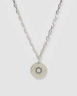 Izoa Aria Embellished Eye Necklace Silver