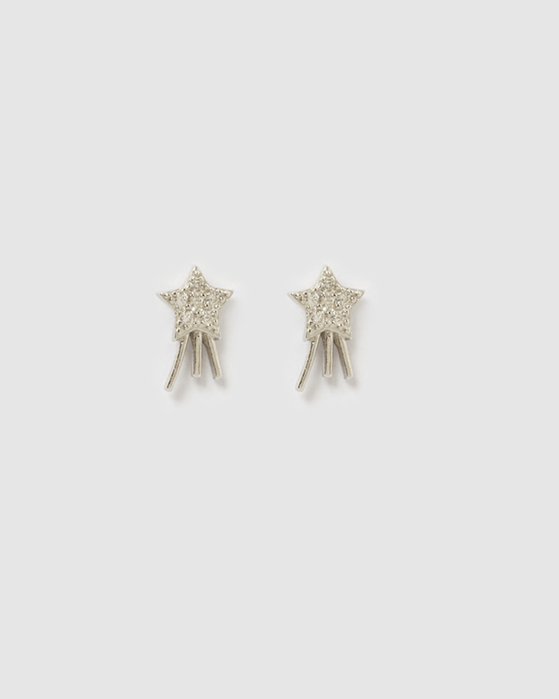 Izoa Astrid Stud Earrings Silver