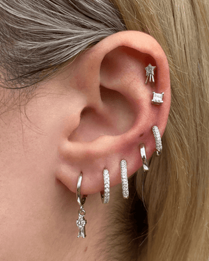 Izoa Astrid Stud Earrings Silver