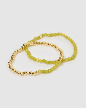 Izoa August Birthstone Bracelet Set