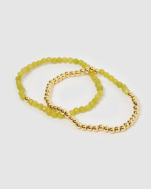 Izoa August Birthstone Bracelet Set