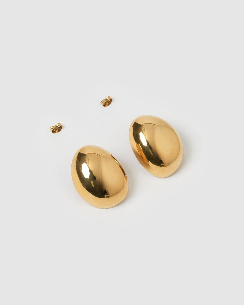 Izoa Azura Stud Earrings Gold