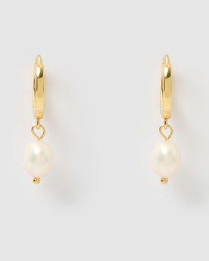 Izoa Becca Earrings Gold Pearl