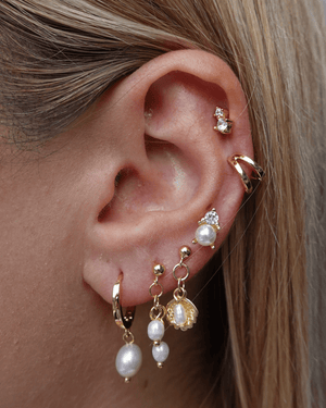 Izoa Becca Earrings Gold Pearl