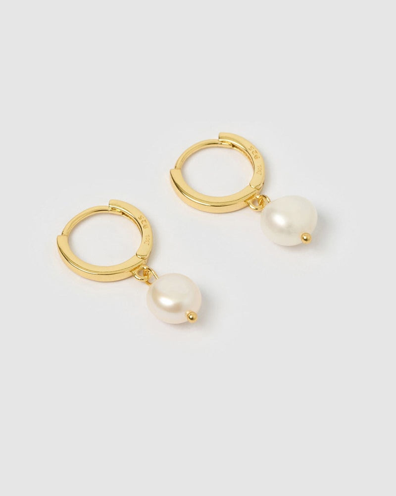 Izoa Becca Earrings Gold Pearl