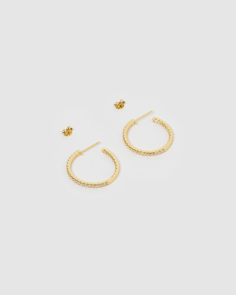 Izoa Belle Hoop Earrings Gold