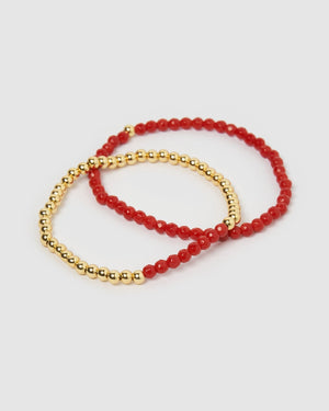 Izoa July Birthstone Bracelet Set