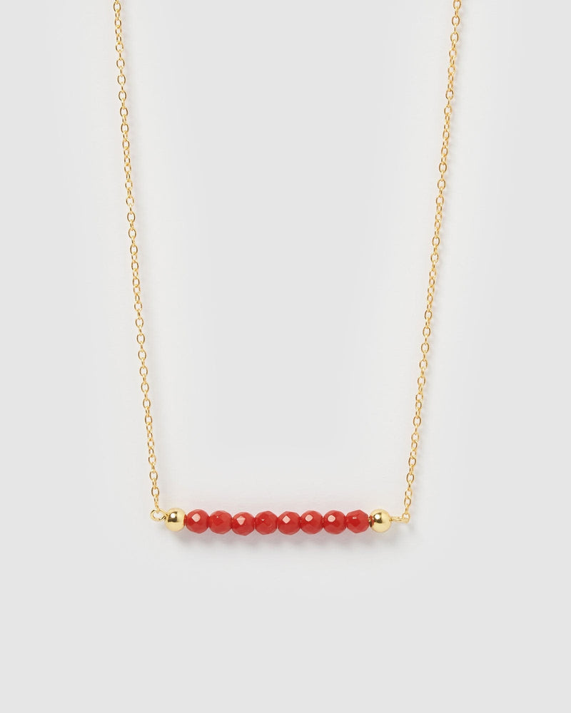 Izoa July Beaded Birthstone Necklace