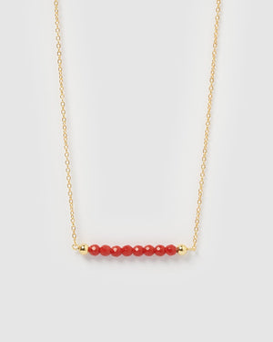 Izoa July Beaded Birthstone Necklace