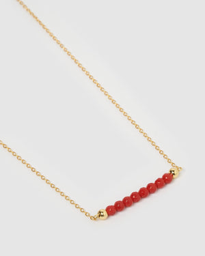 Izoa July Beaded Birthstone Necklace