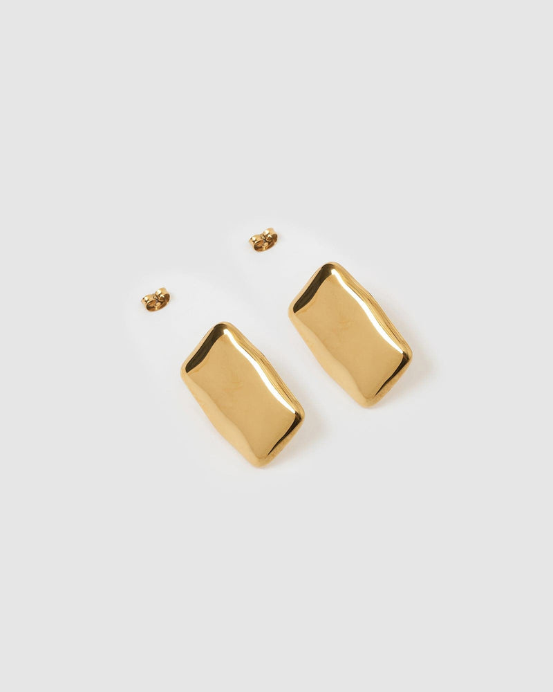 Izoa Brooklyn Stud Earrings Gold