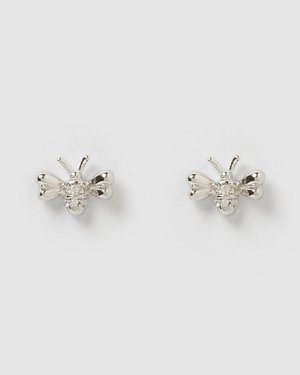 Izoa Bumble Stud Earrings Silver