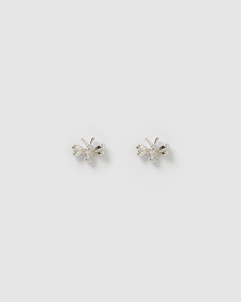 Izoa Bumble Stud Earrings Silver