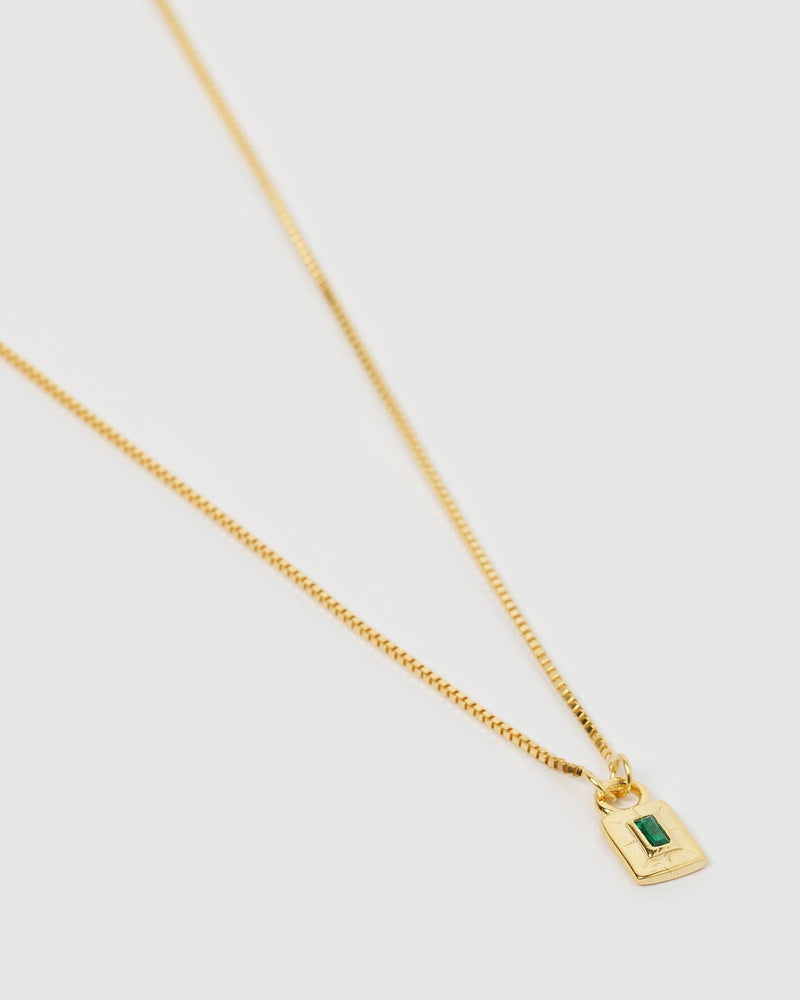 Izoa Cairo Necklace Gold Green