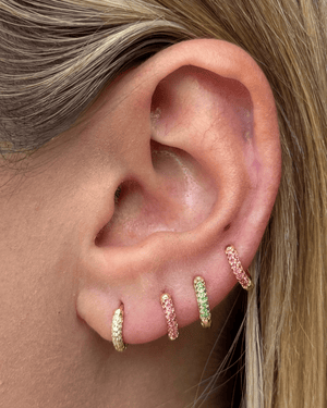 Izoa Coco Huggie Earrings Pink