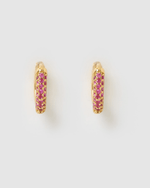 Izoa Coco Huggie Earrings Hot Pink