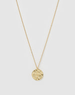 Izoa Compass Pendant Necklace Gold