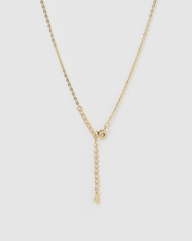 Izoa Crystal Letter F Necklace Gold