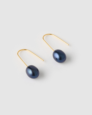 Izoa Daphne Earrings Navy Pearl