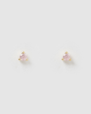 Izoa Dee Baby Pink Cubic Zirconia Small Stud Earrings