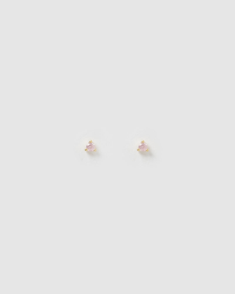 Izoa Dee Baby Pink Cubic Zirconia Small Stud Earrings