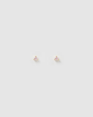 Izoa Dee Baby Pink Cubic Zirconia Small Stud Earrings