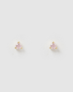 Izoa Dee Baby Pink Cubic Zirconia Small Stud Earrings