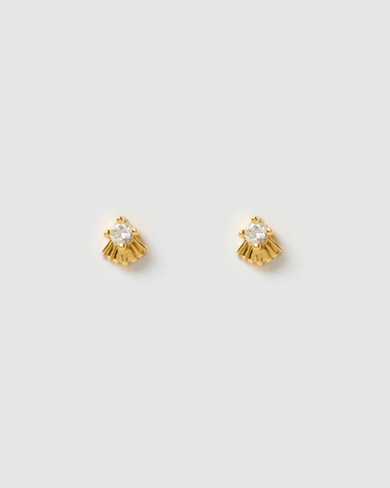 Izoa Mira Stud Earrings Gold