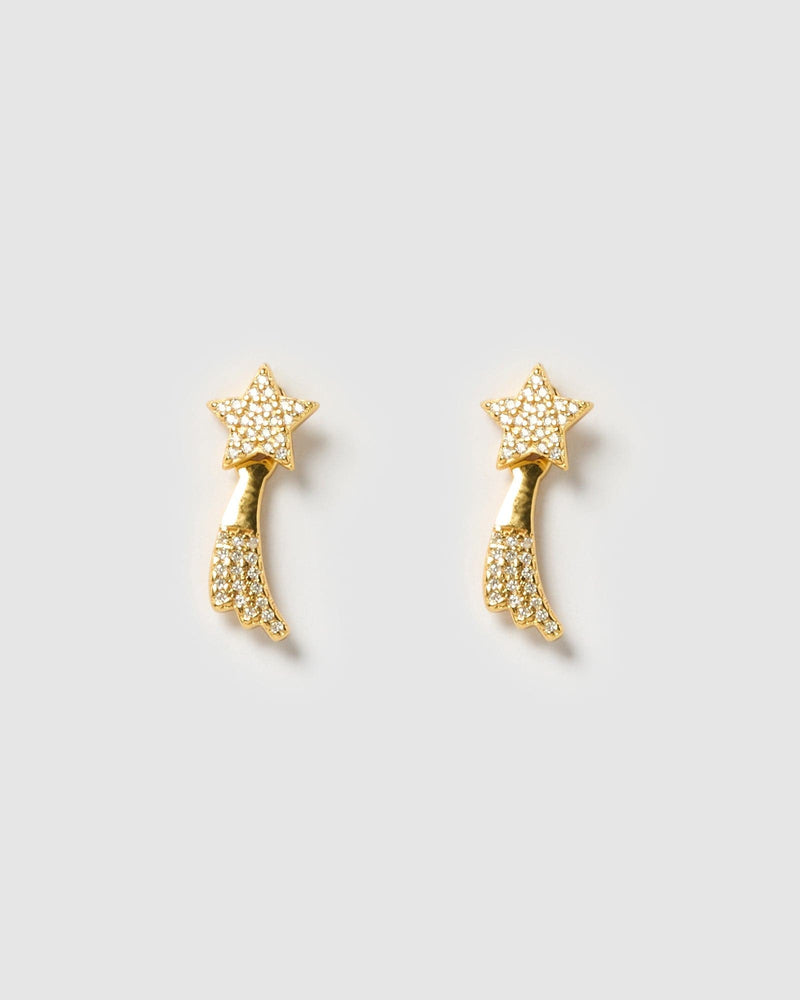 Izoa Pixie Stud Earrings Gold