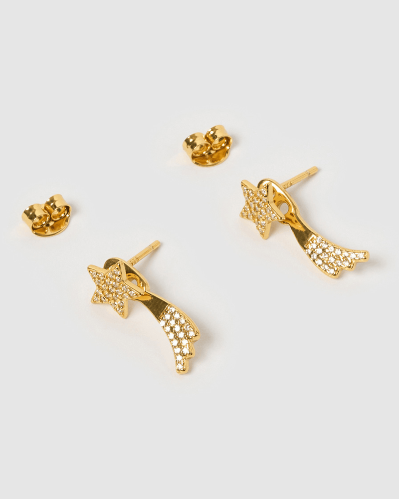 Izoa Pixie Stud Earrings Gold