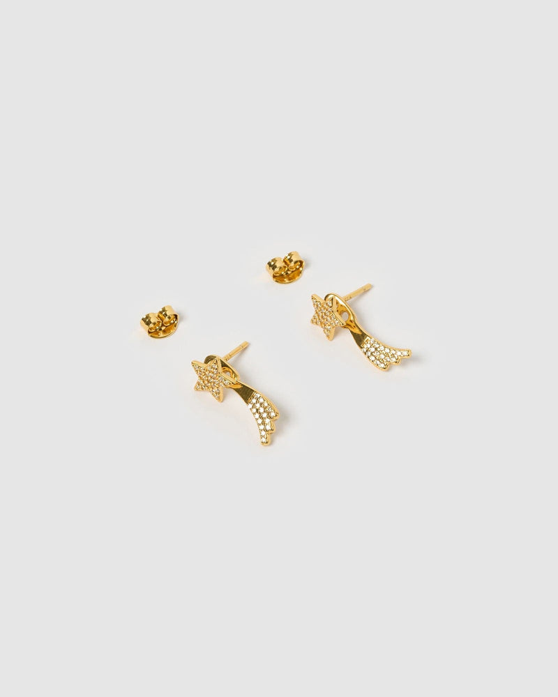 Izoa Pixie Stud Earrings Gold