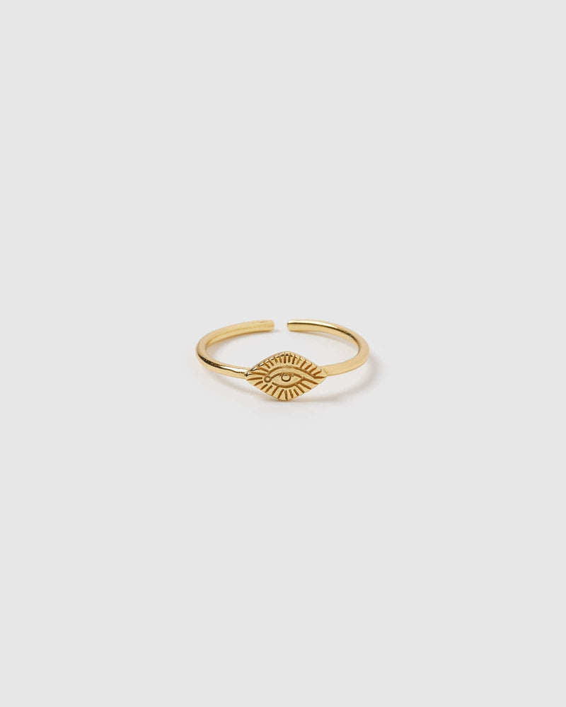 Izoa Egyptian Eye Ring Gold