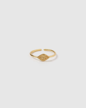 Izoa Egyptian Eye Ring Gold