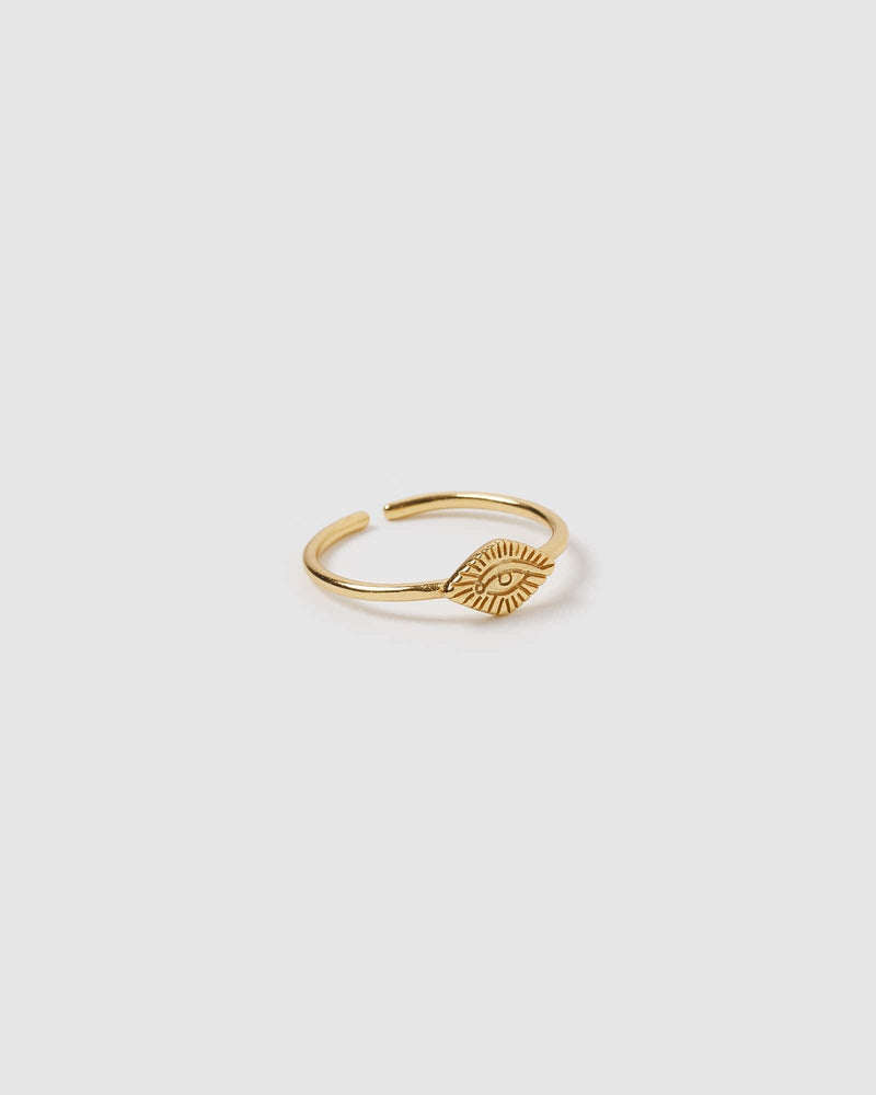 Izoa Egyptian Eye Ring Gold