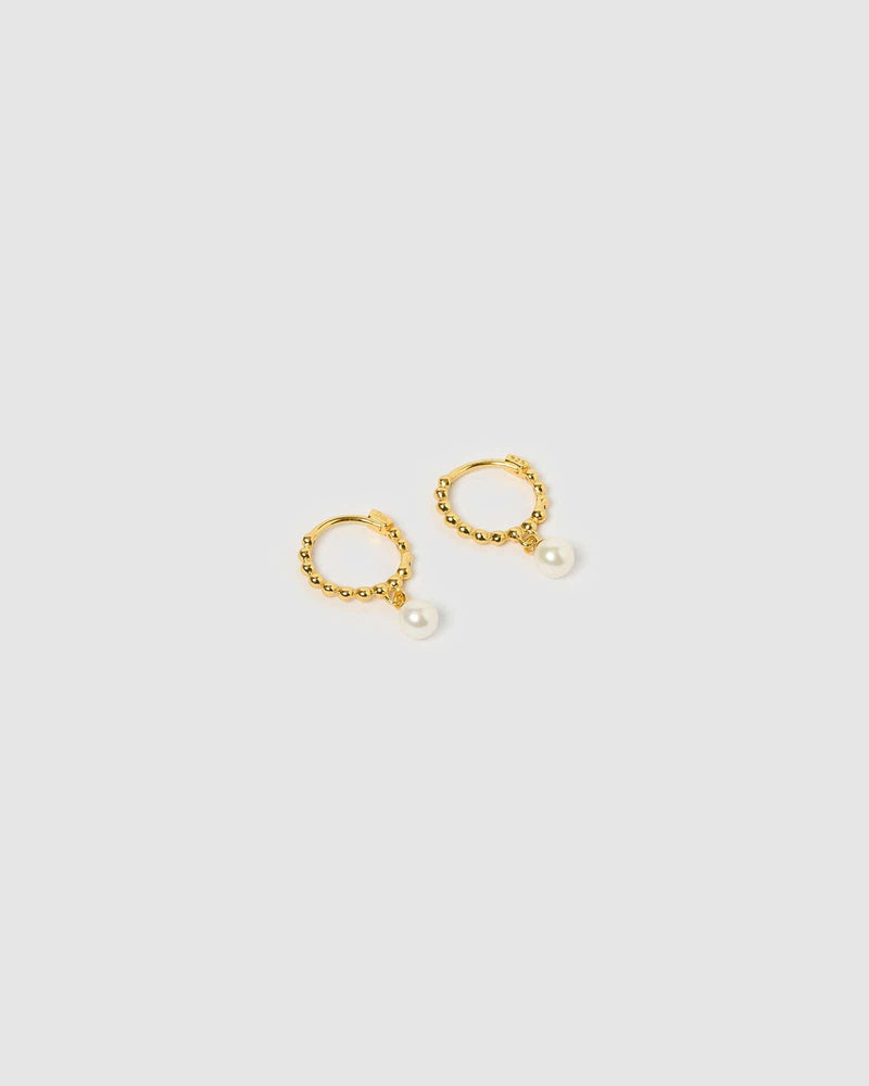 Izoa Eliza Earrings Gold Pearl