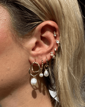 Izoa Eliza Earrings Gold Pearl