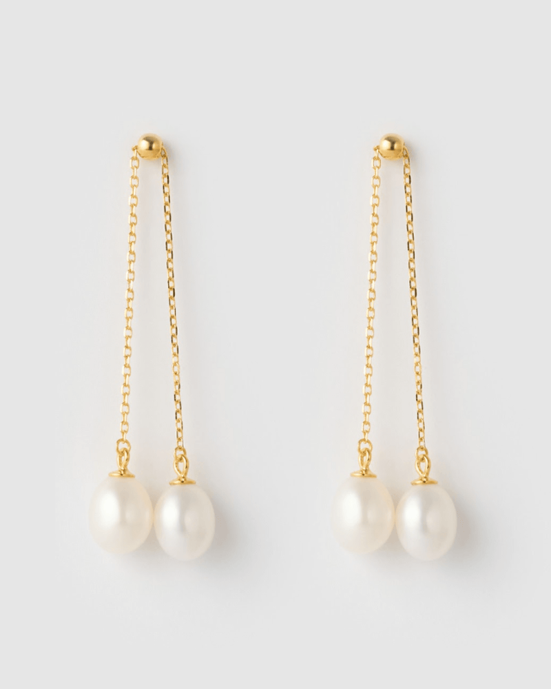 Izoa Eloise Earrings Gold Pearl